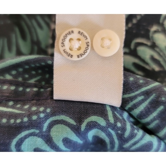 Reyn Sooper Men's Blue Floral Hawaiian Short-Sleeve Button-Up Shirt Size L - Picture 10 of 14